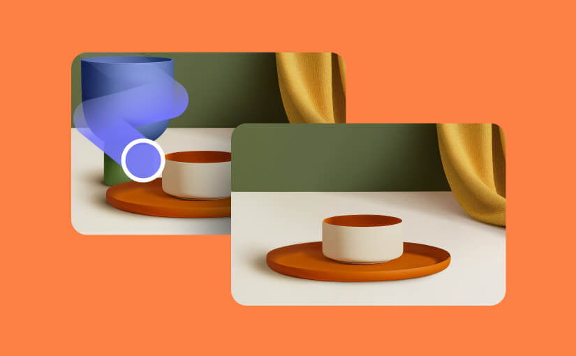 Margick AI image editor removing an object from a product photo