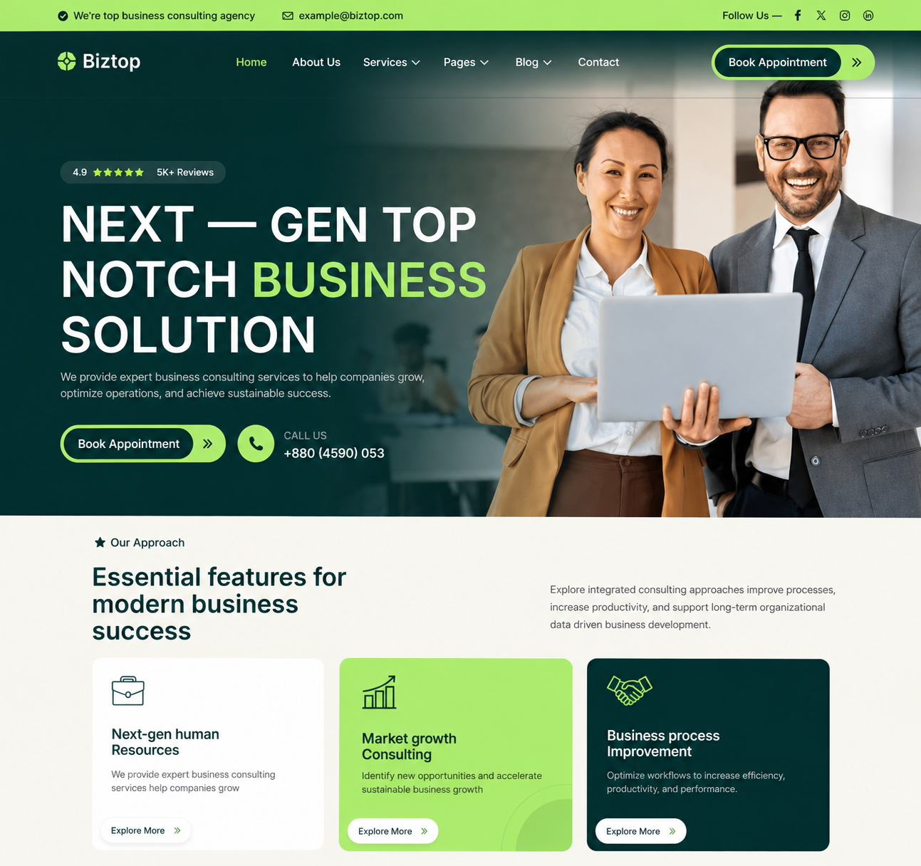 Consulting agency Business website template by Margick
