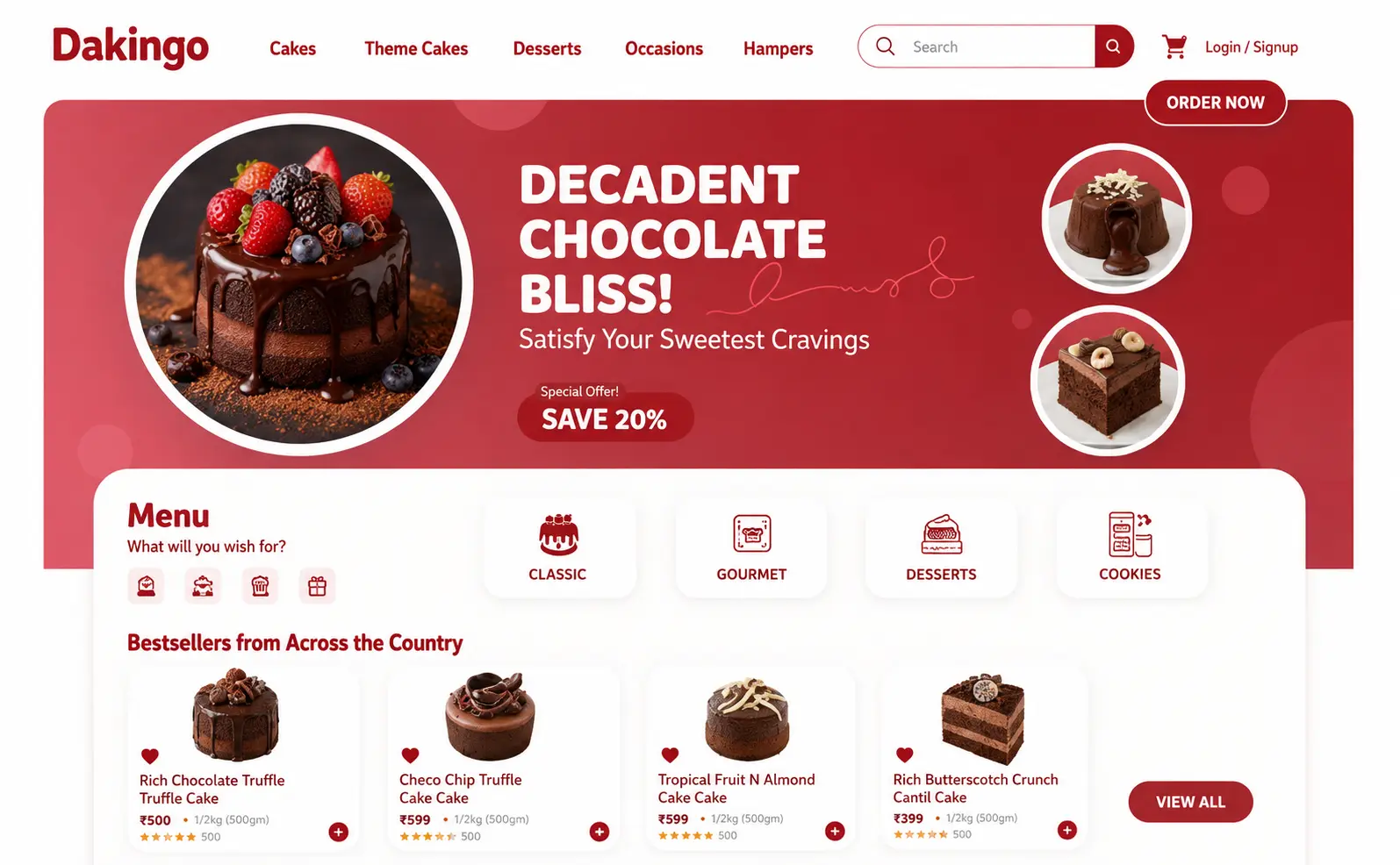 Bakery website built with Margick