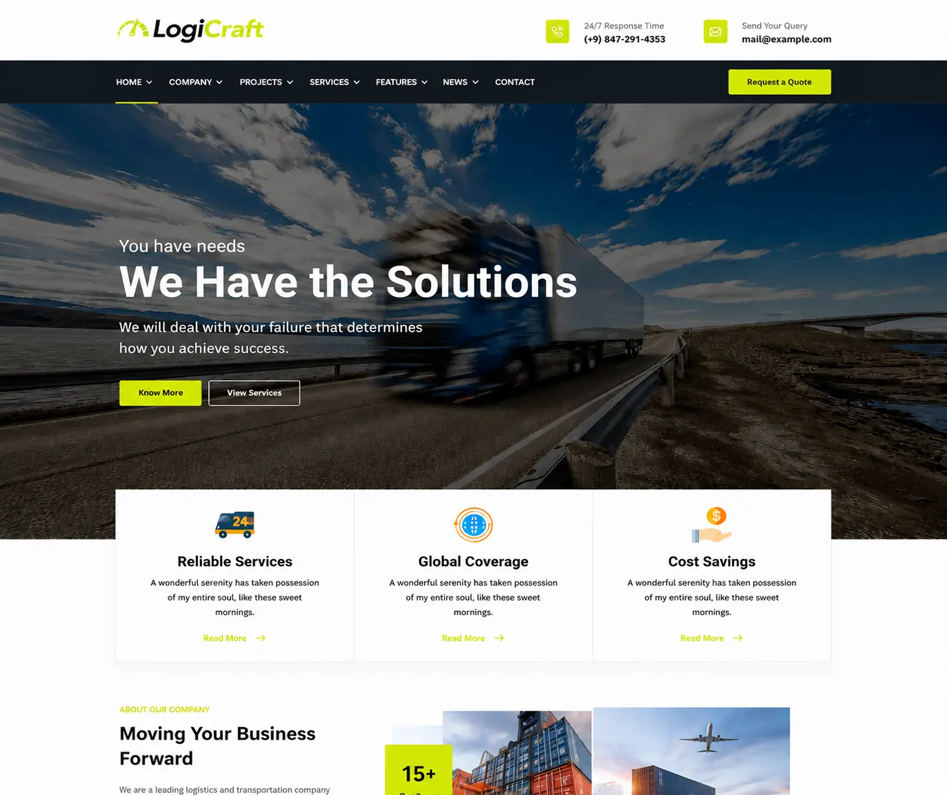 Logistics company Business website template by Margick